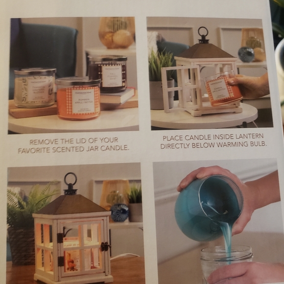 Accents New Huntington Home White Wooden Lantern Candle Warmer